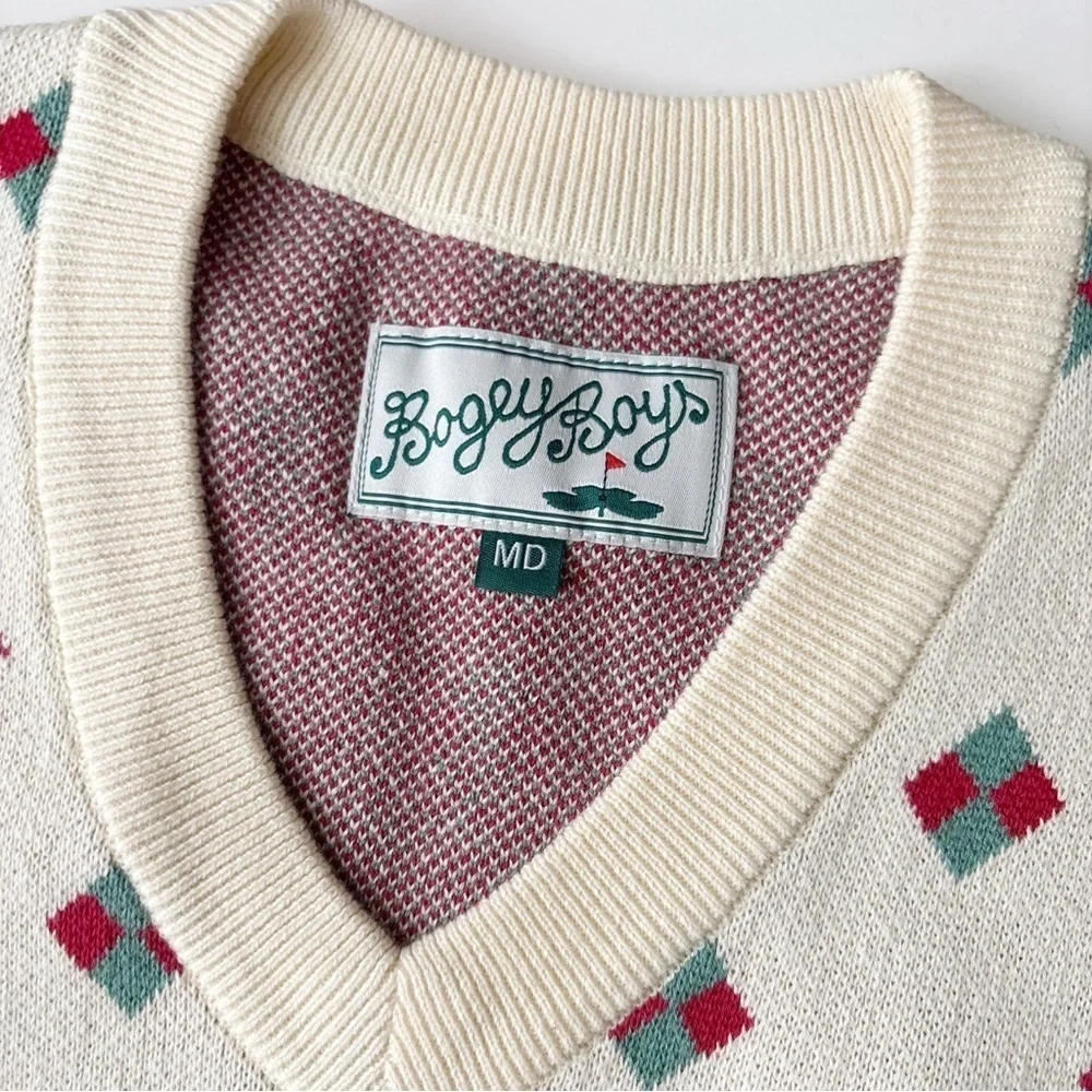Bogey Boys by Macklemore Diamond Sweater Vest Banana Yellow Size Medium New